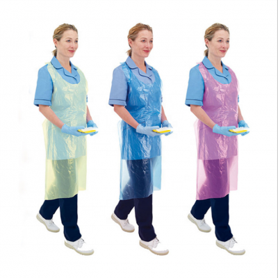 PE/ CPE Customized disposable plastic aprons waterproof apron