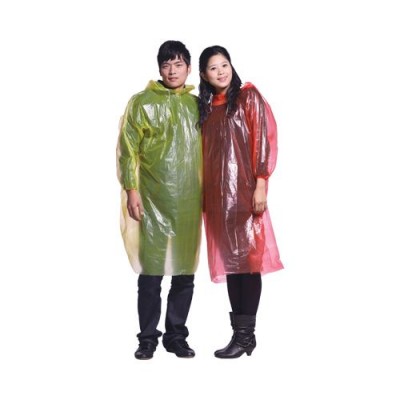 hotsale pe material good quality family pack  plastic raincoat with hood clear plastic raincoat