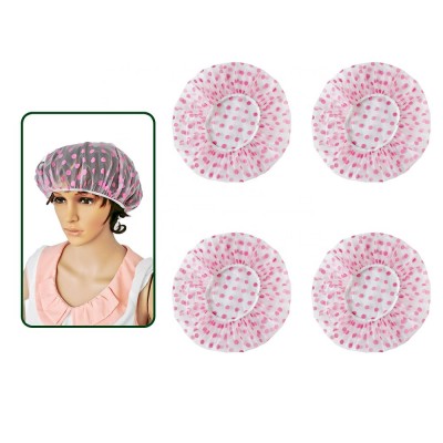 dot PVC shower bath cap in stock cycle use EVA shower cap custom logo